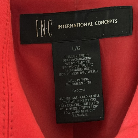 INC International Concepts Career Jacket Blazer Red L - Picture 2 of 4